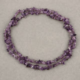 Natural Amethyst Beaded Chips Necklace for Women in Silver Beaded Gemstone February Birthstone