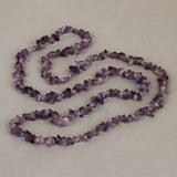 Natural Amethyst Beaded Chips Necklace for Women in Silver Beaded Gemstone February Birthstone