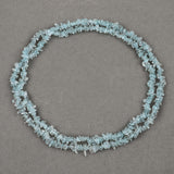 Natural Blue Topaz Beaded Chips Necklace for Women in Silver Gemstone Necklace December Birthstone
