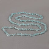 Natural Blue Topaz Beaded Chips Necklace for Women in Silver Gemstone Necklace December Birthstone