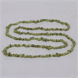 Natural Peridot Beaded Chips Necklace for Women in Silver Beaded Gemstone Necklace August Birthstone