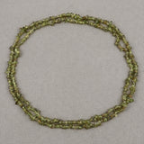 Natural Peridot Beaded Chips Necklace for Women in Silver Beaded Gemstone Necklace August Birthstone