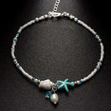 Beach Beaded Starfish Anklet Ankle Bracelet by Fashion Hut Jewelry