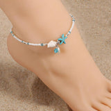 Beach Beaded Starfish Anklet Ankle Bracelet by Fashion Hut Jewelry