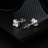 Brilliant Asscher Cut Diamond Stud Earrings Earrings 