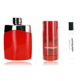 Mont Blanc Legend Red, 3 Piece Gift Set for Men