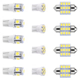 13Pcs T10 31mm Festoon LED Light Bulb Interior Dome Map LED Lights License Plate Trunk Side Positioning Lights 6000K White