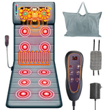 Full Body Electric Massage Mat with Heat Vibration Massage Pad Cushion Back Massage Mattress Chair Pad with Neck Massage Pillow with 10 Vibration Moto