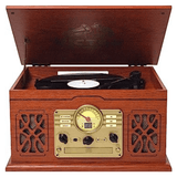 Victor State 7-in-1 Wood Music Center Mahogany - Refurbished