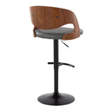 Pino - Mid Century Modern Adjustable Barstool With Swivel With Rounded T Footrest (Set of 2) by Couch.com