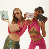 Nude Faux Croco Travel Case by TopFoxx