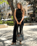 Kathmandu Collection Vintage Patchwork Hobo Bag with Water Bottle Pockets