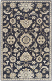 Copen Black Floral Wool Rug