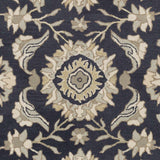 Copen Black Floral Wool Rug