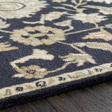 Copen Black Floral Wool Rug