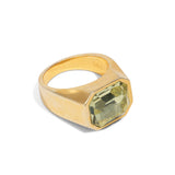 Yellow Chunky Stone Gold Ring by Short & Suite