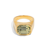 Yellow Chunky Stone Gold Ring by Short & Suite