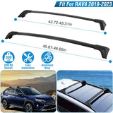 Car Roof Rack Cross Bars Aluminum Alloy Cargo Carrier Rooftop Crossbars Fit for Toyota RAV4 2019-2024 with Side Rails for Cargo Carrier Bag Kayak Bike