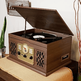 Victor State 7-in-1 Wood Music Center Espresso - Refurbished