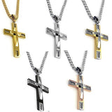 Keepsake Cross Pendant With a Curb Chain for Men 18kt Gold Plated