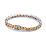 Champagne Color Beige Moissanite Silver Tennis Chain Bracelet Bracelets 