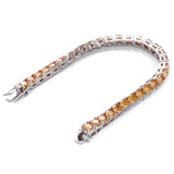 Champagne Color Beige Moissanite Silver Tennis Chain Bracelet Bracelets 