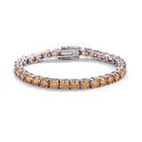 Champagne Color Beige Moissanite Silver Tennis Chain Bracelet Bracelets 