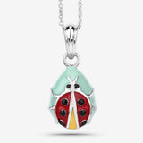 6.28 Grams Drop Shape .925 Sterling Silver Multicolor Enamel Charms Pendant