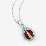 6.28 Grams Drop Shape .925 Sterling Silver Multicolor Enamel Charms Pendant