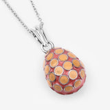 7.79 Grams Drop Shape .925 Sterling Silver Pink Enamel Charms Pendant