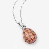7.79 Grams Drop Shape .925 Sterling Silver Pink Enamel Charms Pendant