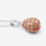 7.79 Grams Drop Shape .925 Sterling Silver Pink Enamel Charms Pendant
