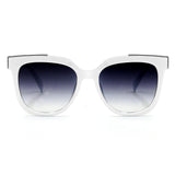 Coco - White Frame Faded Black Lens Wayfarer Sunglasses by TopFoxx