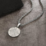 Compass Coin Pendant Necklace 