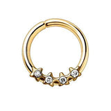 Gold Jeweled Stars Annealed Seamless Ring by Fashion Hut Jewelry