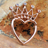 Rose Gold Jeweled Crown Heart Seamless Ring by Fashion Hut Jewelry