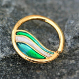 Gold Plated Green Wave Seamless Ring by Fashion Hut Jewelry