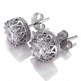 CROWN JEWELS Australian Crystal Stud Earrings in Sterling Silver and Gold Overlay Et in Sterling Silver