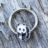 316L Stainless Panda Snap-in Captive Bead Ring / Septum Ring by Fashion Hut Jewelry