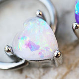 Synthetic Opal Heart Snap-in Captive Bead Ring / Septum Ring by Fashion Hut Jewelry