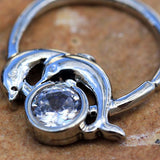 316L Stainless Steel Dolphins and Moon Seamless Ring / Cartilage Earring by Fashion Hut Jewelry