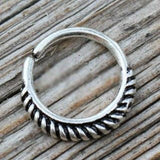 316L Stainless Steel Braiding Design Seamless Ring / Septum Jewelry by Fashion Hut Jewelry
