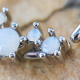 316L Stainless Steel Multi-Synthetic Opal Seamless Ring / Septum Ring by Fashion Hut Jewelry