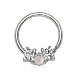 316L Stainless Steel Ornate Multi-Jeweled Seamless Ring / Septum Ring by Fashion Hut Jewelry