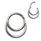 316L Stainless Steel Double Ring Seamless Clicker Ring / Septum Jewelry by Fashion Hut Jewelry