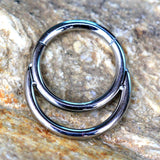 316L Stainless Steel Double Ring Seamless Clicker Ring / Septum Jewelry by Fashion Hut Jewelry