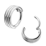 316L Stainless Steel Triple Seamless Clicker Ring by Fashion Hut Jewelry