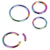 Rainbow PVD Plated Circular Segment Ring by Fashion Hut Jewelry