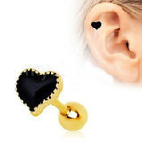 Black Heart Cartilage Earring by Fashion Hut Jewelry