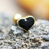 Black Heart Cartilage Earring by Fashion Hut Jewelry